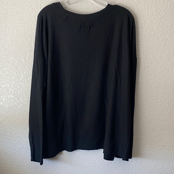 (CLEAR OUT PRICE!) Lucky Brand Womens Wrinkle Free Sweatshirt Top Black XXL - Picture 5 of 9